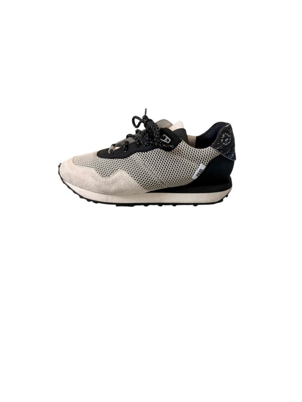 P448 Cancun Sneakers Cream White Black Mesh and Suede Size 40